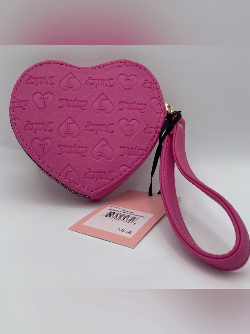 Juicy Couture Pink Heart Zip Around Wrislet NWT